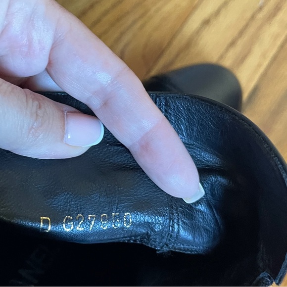 CHANEL Black Lambskin Leather Gold Chain Around Wedge Ankle
Boots Booties - Picture 10 of 11